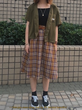 「stradivarius（ストラディバリウス）のアイテム（アクセサリー）」を使った、♪♫ ✎ Katie 嵐 ☻ ♬❀さん（レディース・169cm）の秋コーディネート