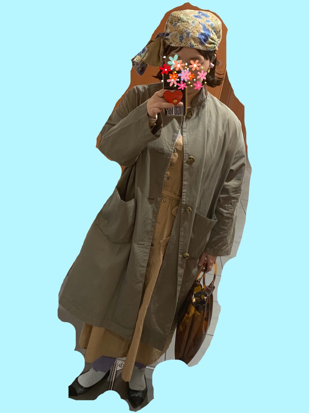 「休日出勤、パープル、ニットパンツ、GU」｜「kaorinomoriのアイテム（帽子、ベージュ系）」を使った、mochikoさん（レディース・158cm）の春コーディネートの1枚目の写真