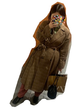 「STUDIOUS（ステュディオス）のアイテム（トレンチコート）」を使った、mochikoさん（レディース・158cm）の冬コーディネート