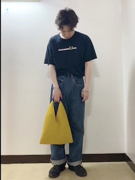 「JW Anderson（ジェイダブリューアンダーソン）のアイテム（デニムパンツ）」を使った、Kentさん（メンズ・173cm）の夏コーディネート