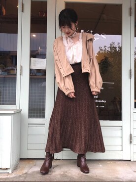 「SESTO（セスト）のアイテム（ブーツ）」を使った、yuriさん（レディース・160cm）の秋コーディネート