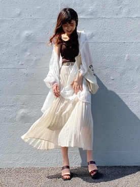 「プリーツ」｜yuriさん（レディース・160cm）の春コーディネート
