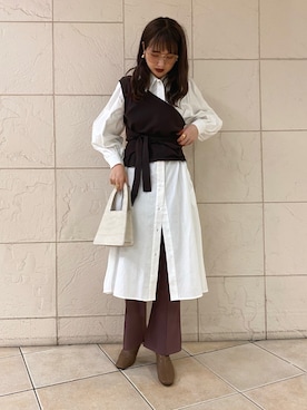 「LA BELLE ETUDE（ラベルエチュード）のアイテム（ワンピース/ドレス）」を使った、yuriさん（レディース・160cm）の秋コーディネート
