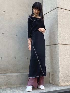 「GRL（グレイル）のアイテム（スニーカー）」を使った、yuriさん（レディース・160cm）の冬コーディネート