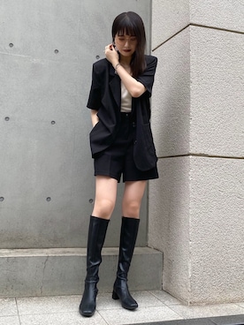 「UNE MANSION（ユヌマンション）のアイテム（その他アウター）」を使った、yuriさん（レディース・160cm）の春コーディネート