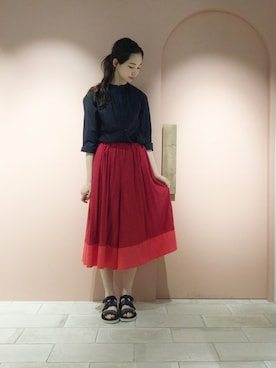 「Ne-net（ネネット）のアイテム」を使った、ぴのこさん（レディース・172cm）の夏コーディネート