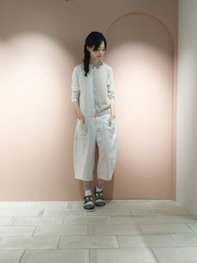 「アイテム（サンダル、グリーン系）」を使った、ぴのこさん（レディース・172cm）の夏コーディネート