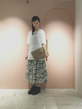 「アイテム（チュニック）」を使った、ぴのこさん（レディース・172cm）の夏コーディネート