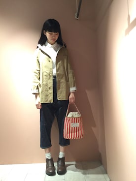 「アイテム（トートバッグ、その他）」を使った、ぴのこさん（レディース・172cm）の春コーディネート