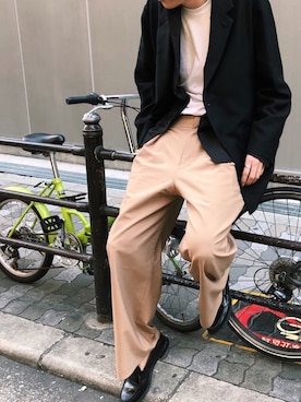 Tanaka Ikkoさん（メンズ・186cm）の春コーディネート