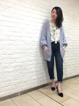 「ボウタイブラウス」｜yukieさん（レディース・160cm）の冬コーディネート