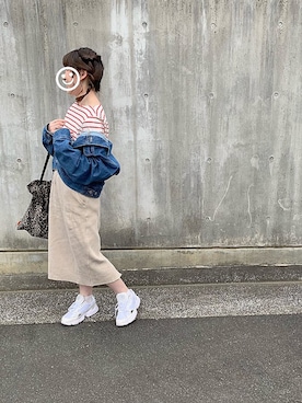 「Kastane」｜「アイテム（デニムジャケット）」を使った、Natsu.さん（レディース・159cm）の春コーディネート