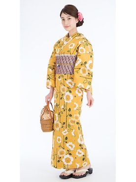 「--（--）のアイテム（浴衣）」を使った、まいさん（レディース・166cm）の秋コーディネート