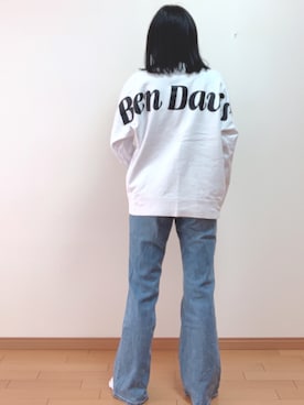 「BEN DAVIS（ベンデイビス）のアイテム（スウェット）」を使った、🍊NATSUみかん🍊さん（レディース・157cm）の春コーディネート