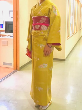 「kimono」｜「アイテム（その他）」を使った、YOUMAYさん（レディース・161cm）の秋コーディネート