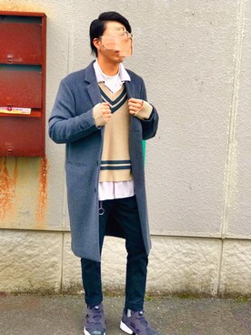 「新年一発目」｜「アイテム（チェスターコート）」を使った、たかなさん（メンズ・165cm）の冬コーディネート
