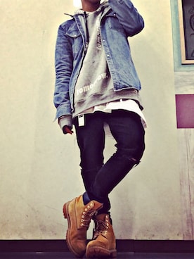 「MOERY（モエリー）のアイテム」を使った、れいぱおさん（メンズ・175cm）の冬コーディネート