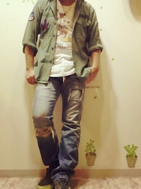 「Rodeo Crowns（ロデオクラウンズ）のアイテム」を使った、mar-☆さん（メンズ・170cm）の秋コーディネート