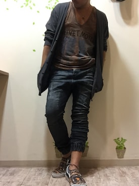 「アイテム（トップス、ブラウン系）」を使った、mar-☆さん（メンズ・170cm）の秋コーディネート