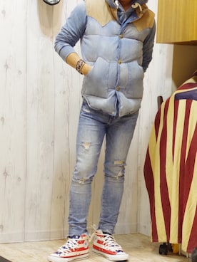 「アイテム（ダウンベスト）」を使った、mar-☆さん（メンズ・170cm）の秋コーディネート