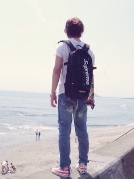 「Supreme （シュプリーム）のアイテム（バッグ）」を使った、mar-☆さん（メンズ・170cm）の秋コーディネート