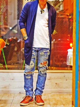 「Ron Herman（ロン ハーマン）のアイテム（パンツ）」を使った、mar-☆さん（メンズ・170cm）の秋コーディネート