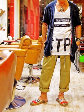 「アイテム（タンクトップ）」を使った、mar-☆さん（メンズ・170cm）の秋コーディネート