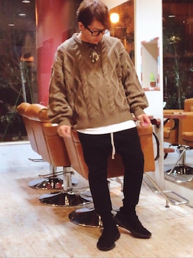 「Yeezy（イージー）のアイテム」を使った、mar-☆さん（メンズ・171cm）の冬コーディネート