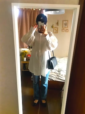 「袖ボリューム」｜「アイテム（バレエシューズ）」を使った、eriさん（レディース・158cm）の春コーディネート