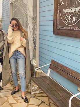 「Levi's（リーバイス）の501(R) SKINNY SMA（デニムパンツ）」を使った、h2-hitomiさん（レディース・164cm）の春コーディネート