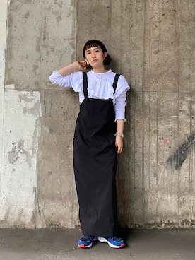 「SUPERTHANKS」｜「アイテム（ワンピース）」を使った、おぎむさん（レディース・158cm）の夏コーディネート