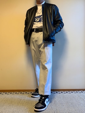 「URBAN RESEARCH（アーバンリサーチ）のアイテム（ライダースジャケット）」を使った、ばし　157cmさん（メンズ・157cm）の冬コーディネート