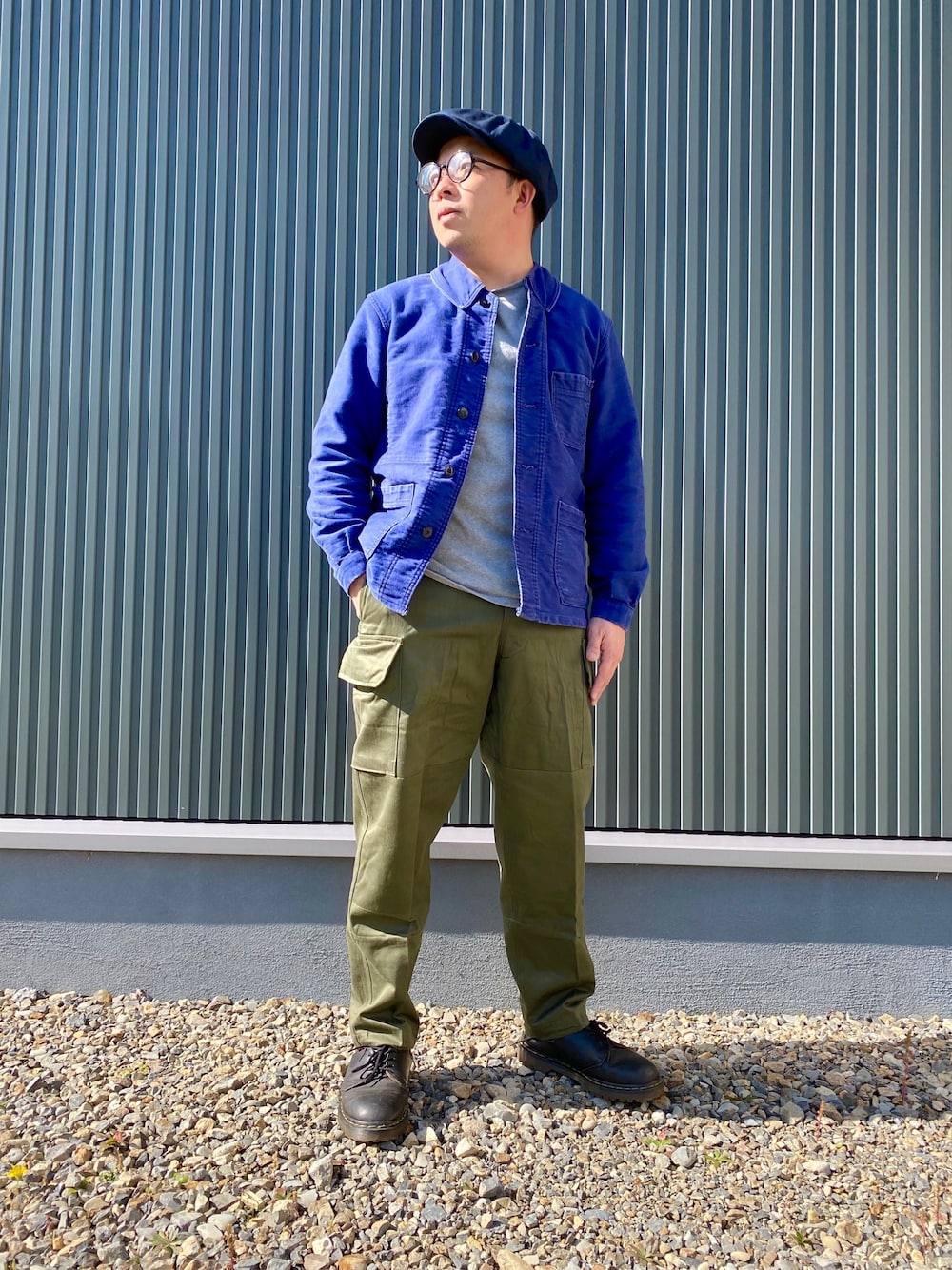 「M64、モールスキン、セントジェームス」｜「French Vintageのアイテム（カバーオール、ブルー系）」を使った、古着チャンネル by ケントさん（メンズ・163cm）の秋コーディネートの1枚目の写真