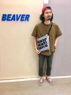 「BEAVER ORIGINAL（ビーバーオリジナル）のアイテム」を使った、OGAWAさん（メンズ・175cm）の夏コーディネート