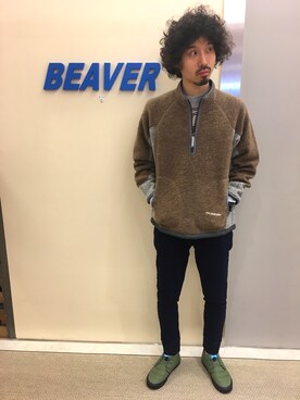 「and wander（アンドワンダー）のアイテム（その他トップス）」を使った、OGAWAさん（メンズ・175cm）の秋コーディネート