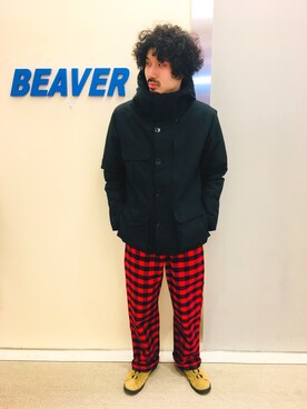 「スエードシューズ」｜「アイテム（ダウンジャケット/コート）」を使った、OGAWAさん（メンズ・175cm）の冬コーディネート