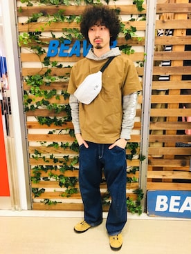 「and wander（アンドワンダー）のアイテム（パーカー）」を使った、OGAWAさん（メンズ・175cm）の冬コーディネート