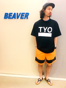 「BEAVER ORIGINAL（ビーバーオリジナル）のアイテム」を使った、OGAWAさん（メンズ・175cm）の夏コーディネート