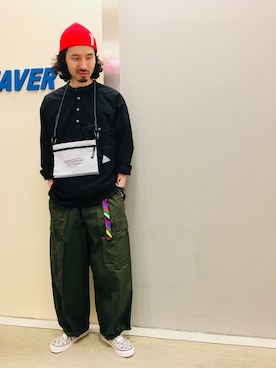 「is-ness（イズネス）のアイテム」を使った、OGAWAさん（メンズ・175cm）の夏コーディネート