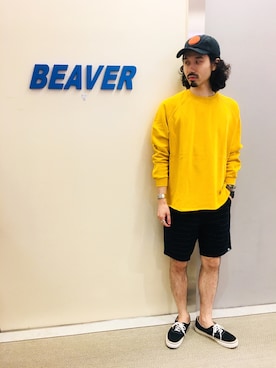 「Gramicci（グラミチ）のアイテム（スウェット）」を使った、OGAWAさん（メンズ・175cm）の夏コーディネート