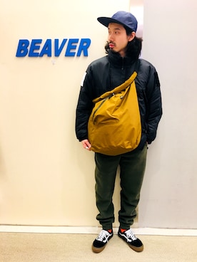 「BURLAP OUTFITTER（バーラップアウトフィッター）のアイテム（ダウンジャケット/コート）」を使った、OGAWAさん（メンズ・175cm）の冬コーディネート