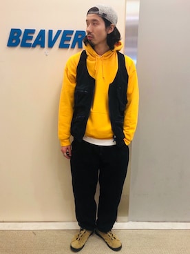「MANASTASH（マナスタッシュ）のアイテム（キャップ）」を使った、OGAWAさん（メンズ・175cm）の冬コーディネート