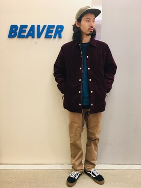 「MANASTASH（マナスタッシュ）のアイテム（ジャケット/アウター）」を使った、OGAWAさん（メンズ・175cm）の冬コーディネート