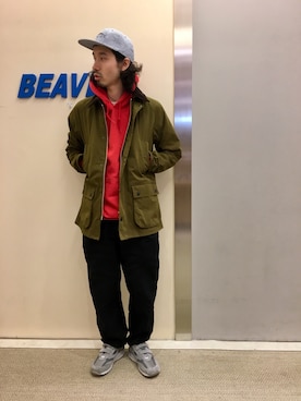 「USA」｜「アイテム（ブルゾン）」を使った、OGAWAさん（メンズ・175cm）の冬コーディネート