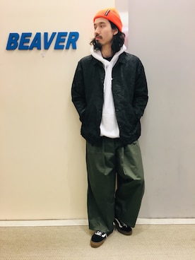 「SUB POP（サブポップ）のアイテム（トップス）」を使った、OGAWAさん（メンズ・175cm）の冬コーディネート