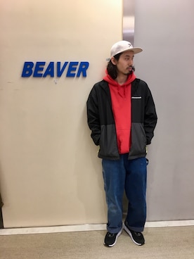 「AlexanderLeeChang（アレキサンダーリーチャン）のアイテム（キャップ）」を使った、OGAWAさん（メンズ・175cm）の冬コーディネート
