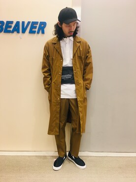 「dbsw（ドリンクビールセイブウォーター）のアイテム（帽子）」を使った、OGAWAさん（メンズ・175cm）の冬コーディネート
