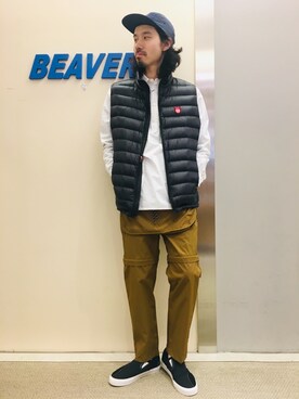 「and wander（アンドワンダー）のアイテム（トップス）」を使った、OGAWAさん（メンズ・175cm）の冬コーディネート