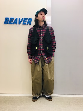 「is-ness（イズネス）のアイテム」を使った、OGAWAさん（メンズ・175cm）の春コーディネート