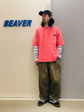 「dbsw（ドリンクビールセイブウォーター）のアイテム（帽子）」を使った、OGAWAさん（メンズ・175cm）の春コーディネート